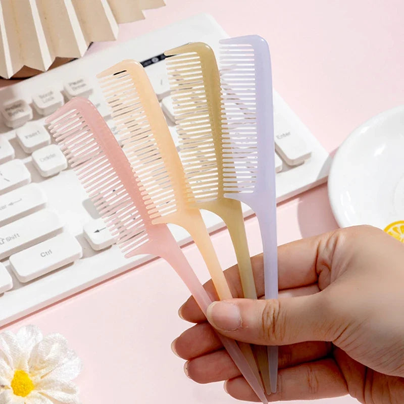 2pcs New Kids Hair Combs Set Cartoon Print Children Hairdressing Comb Tail Girls Portable Anti-Static Plastic Comb