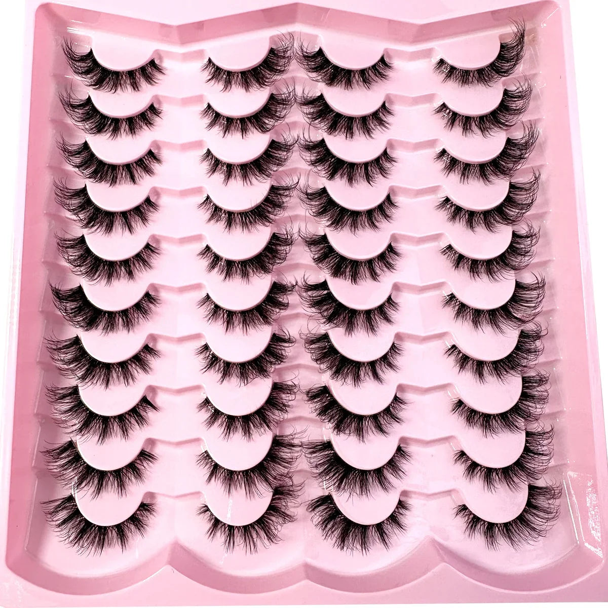 20pairs 5D Fluffy Eyelashes D Curl Lashes Thick Cat Eye Lashes Soft Wispy 8D Volume Fake Eyelash Extension Makeup