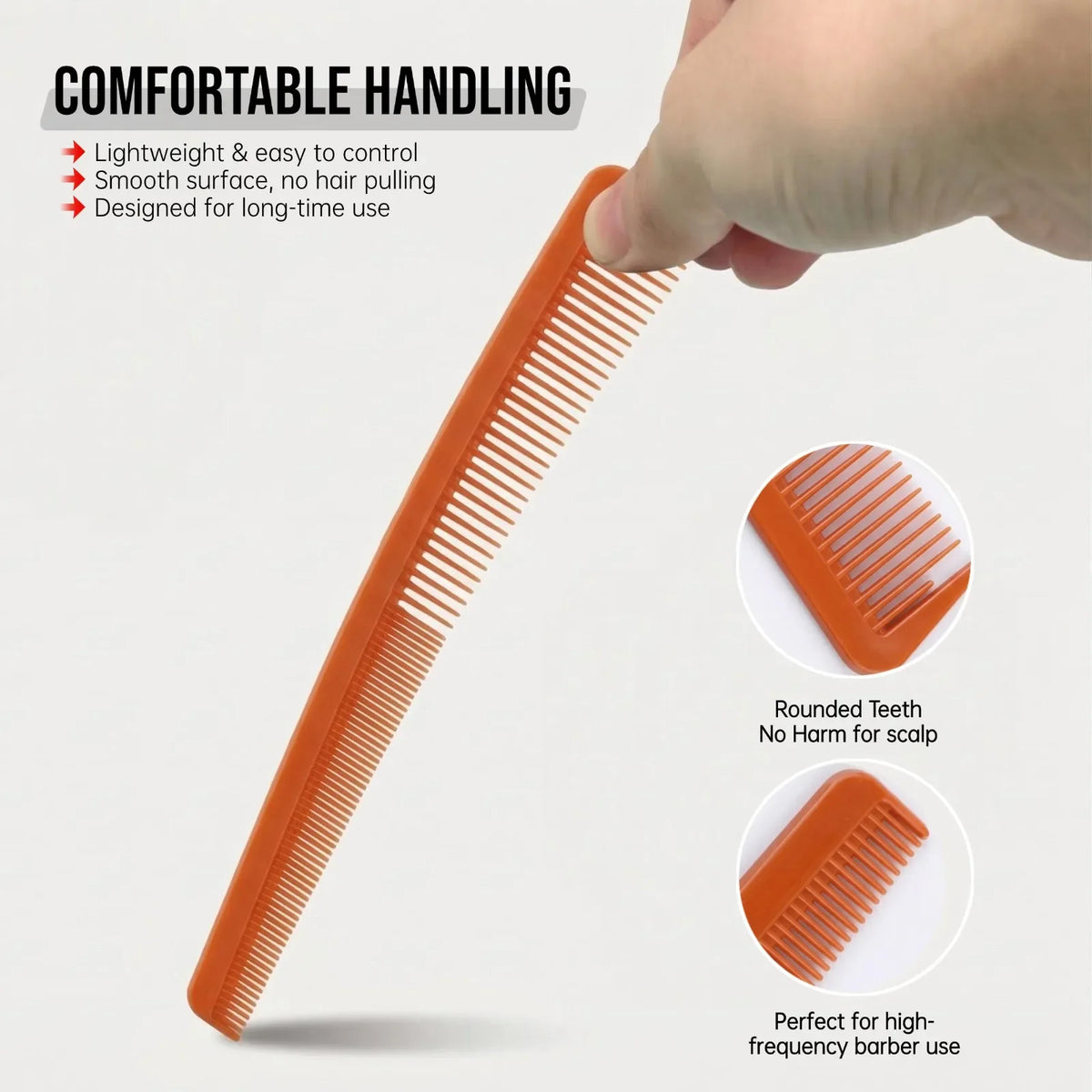 2/8PCS Pro Barber Fade Haircut Combs Anti-static Hair Clipper Combs For Men Wide Fine Tooth Taper Combs Salon Styling Tools