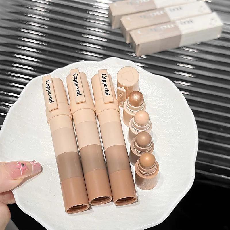 4-in-1 Multi-Color Contouring Stick Nose Shadow Contour Silky Matte Cream Easy Application for Facial Brightening Product