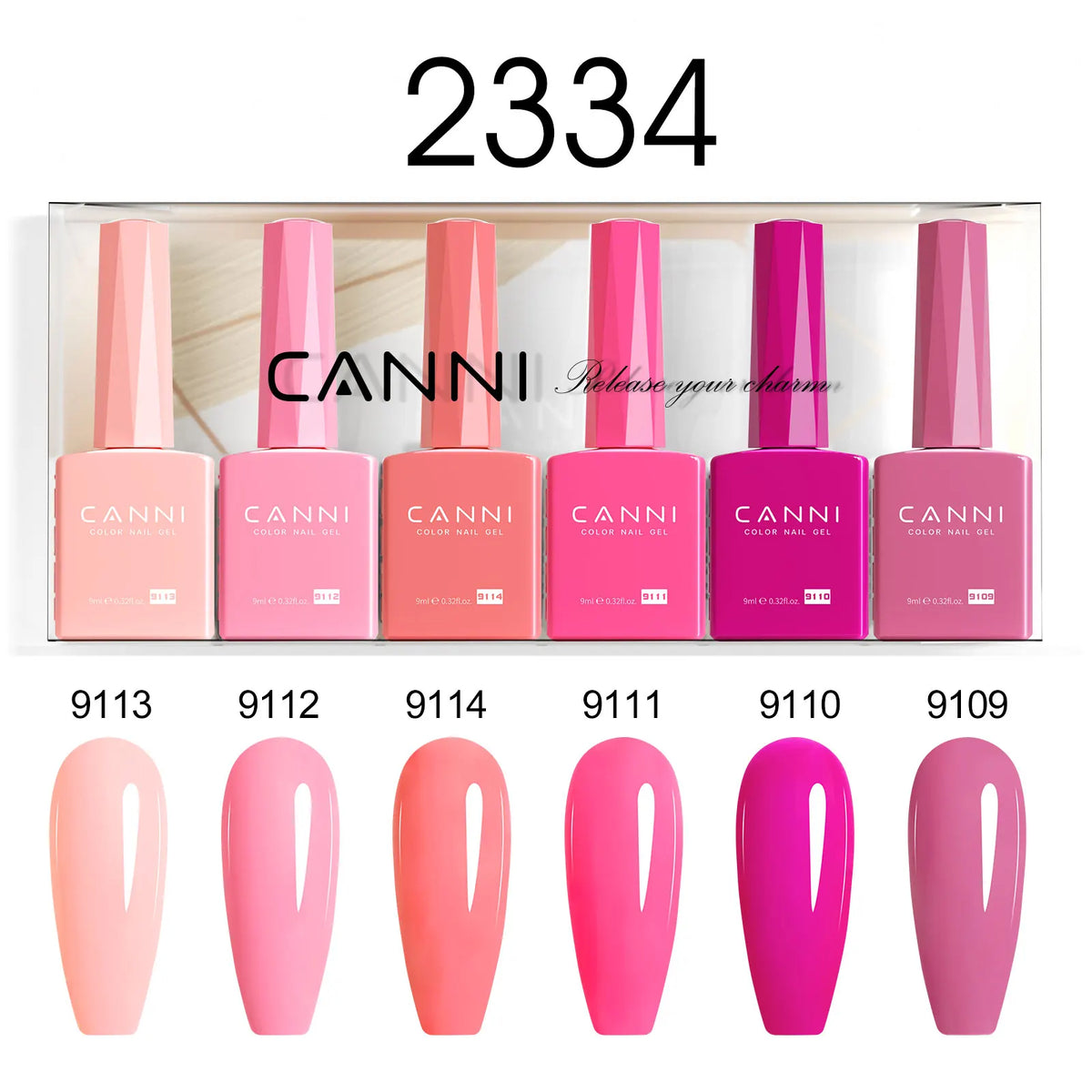 6pcs/kit CANNI Gel Nail Polish TPO FREE Nails Semi Transparent Jelly Pink Collection Soak Off UV LED Gel Diamond Top Coat Set