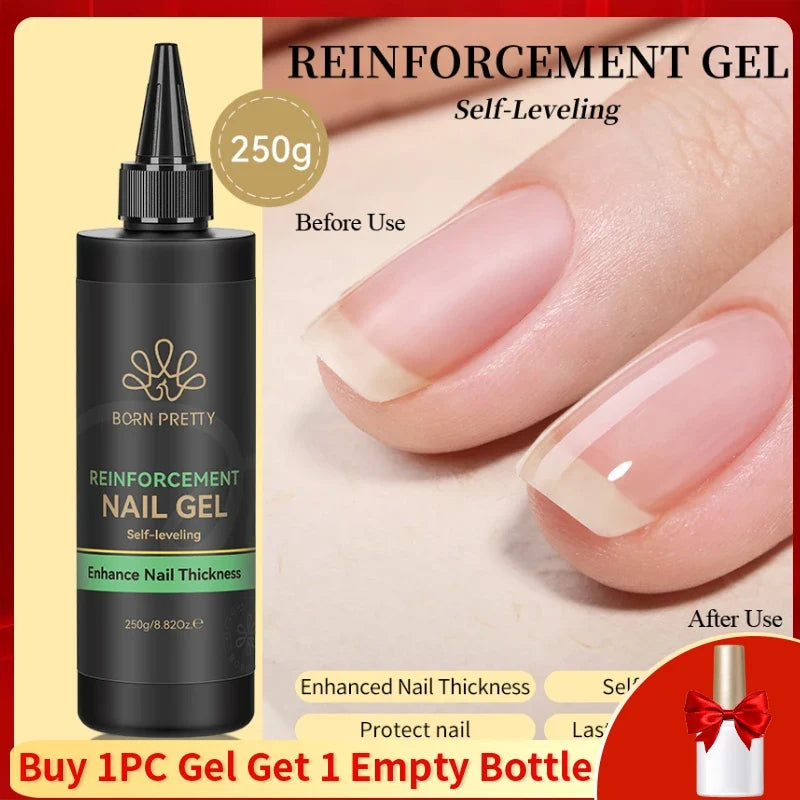 BORN PRETTY 225g Nail Extension Gel Jelly White Pink Clear Gel Nail Polish Quick Extending UV Nail Hard Gels Soak Off Gel Varnis