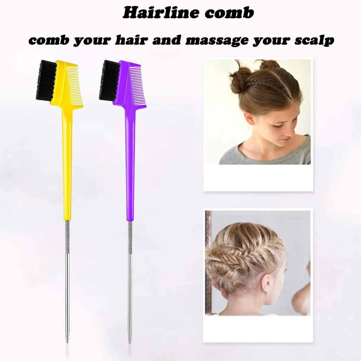 50pcs Hair Eyebrow Grooming Tool Double Sided Eyebrow Brush Comb Edge Control Brush Comb Hair Gel Smooth Styling Tool for women
