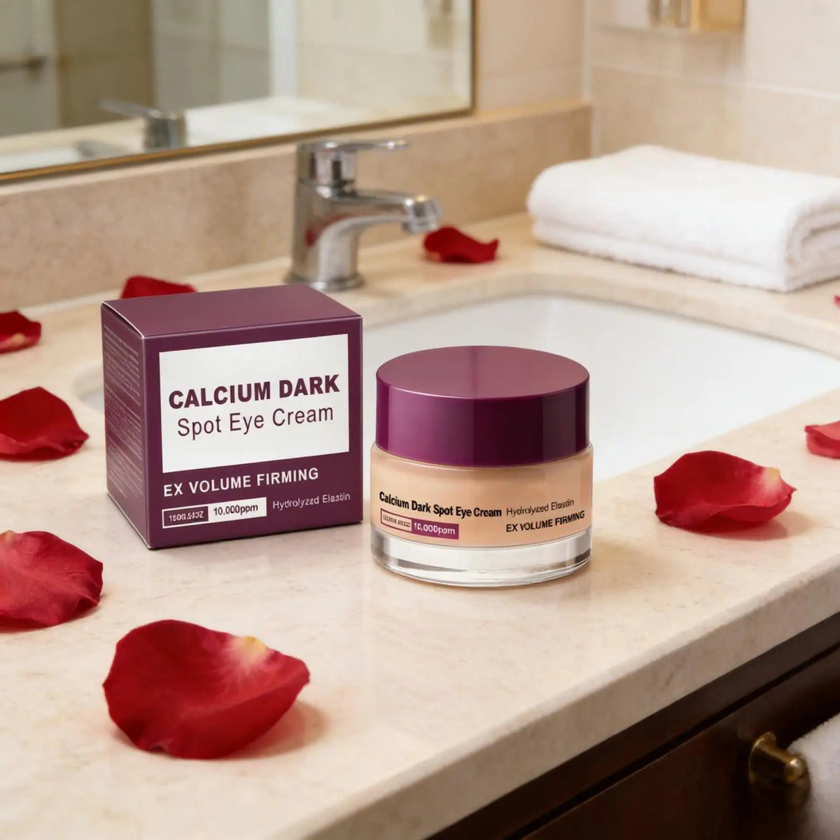 Calcium Dark Spot Eye Cream Instant Firm Eye Bag Remover Tighten Skin Brightening Hydrolyzed Elastin Anti-Wrinkle Eye Cream 15g