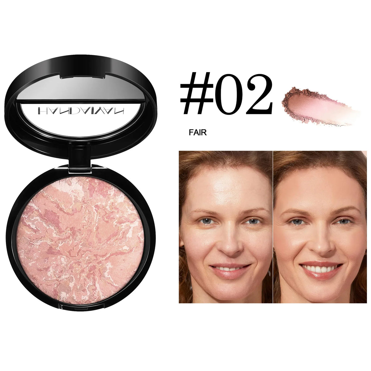 7 Colors Baked Duo Powder Matte Finishing Face Foundation Setting Powder Compact Waterproof Full Coverage Makeup Setting Base