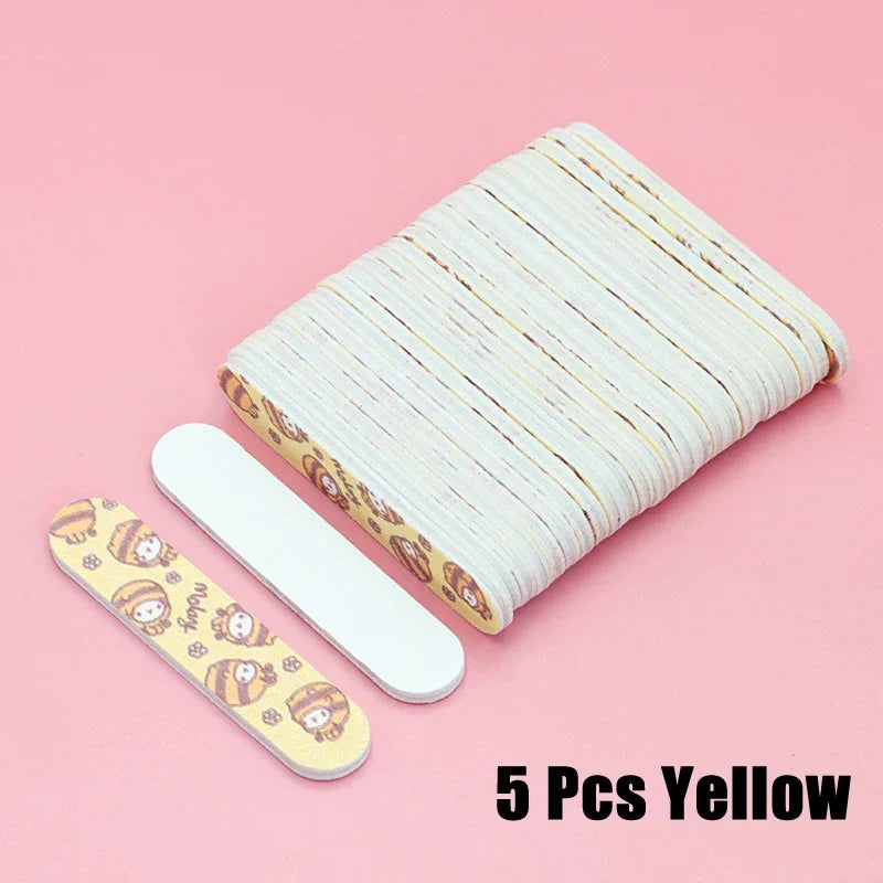 5/10Pcs/Lot Mini Nail Files Professional Material Nails Double Sided Plastic Pedicure Manicure Buffing Polishing Beautiful Tools