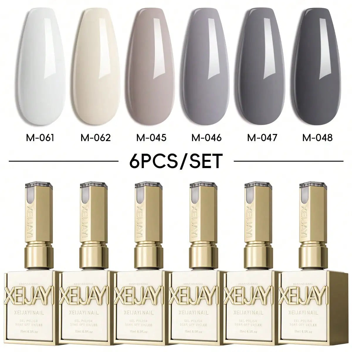 6-Color Gel Nail Polish Set, UV LED Soaking Nail Gel, Semi-Permanent, DIY Salon Quality Nail Art Gel For Spring And Summer