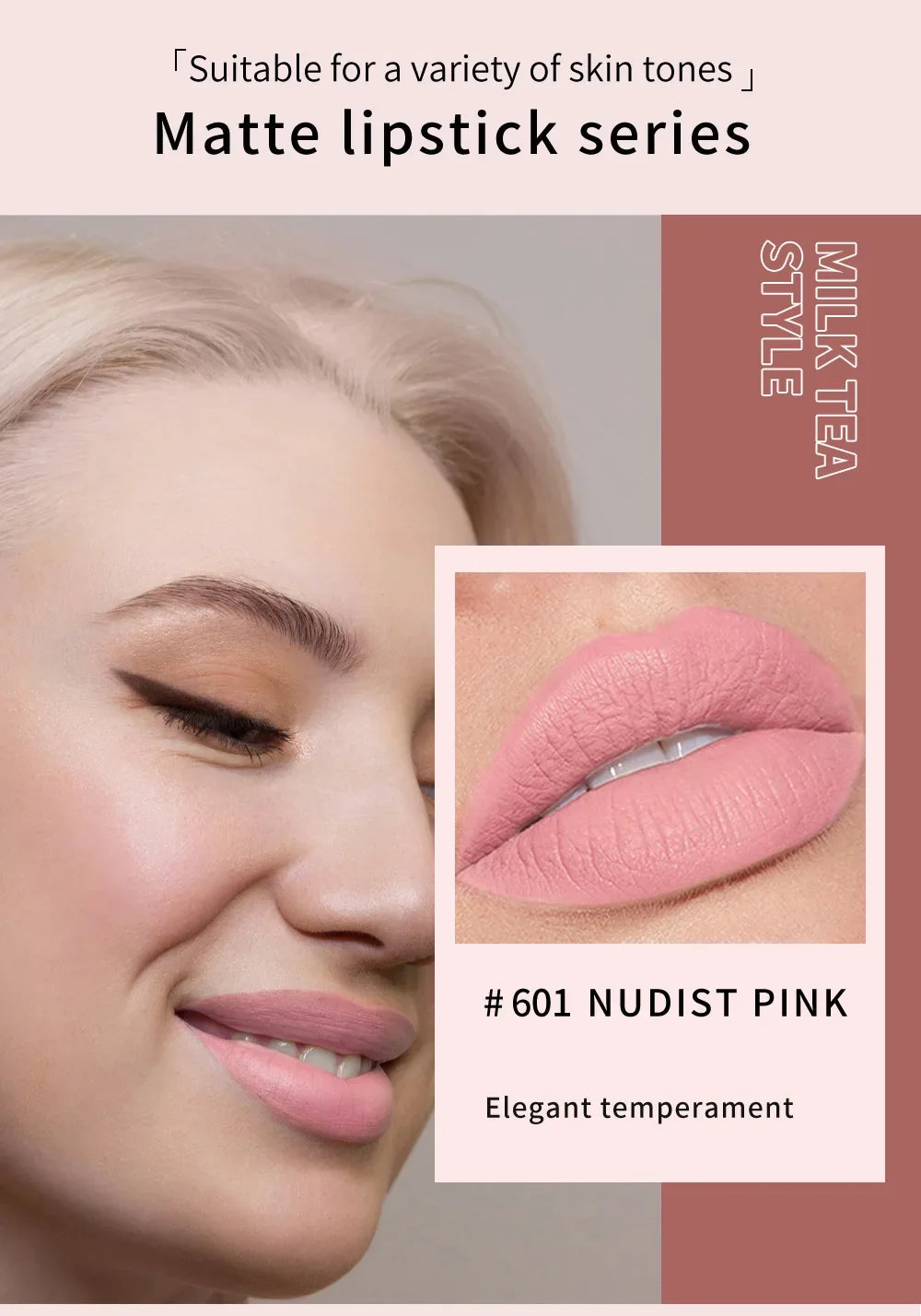 HANDAIYAN Matte Nude Lipstick Velvet Finish Long Lasting Waterproof Korean Beauty Cosmetic Makeup Gift for Women