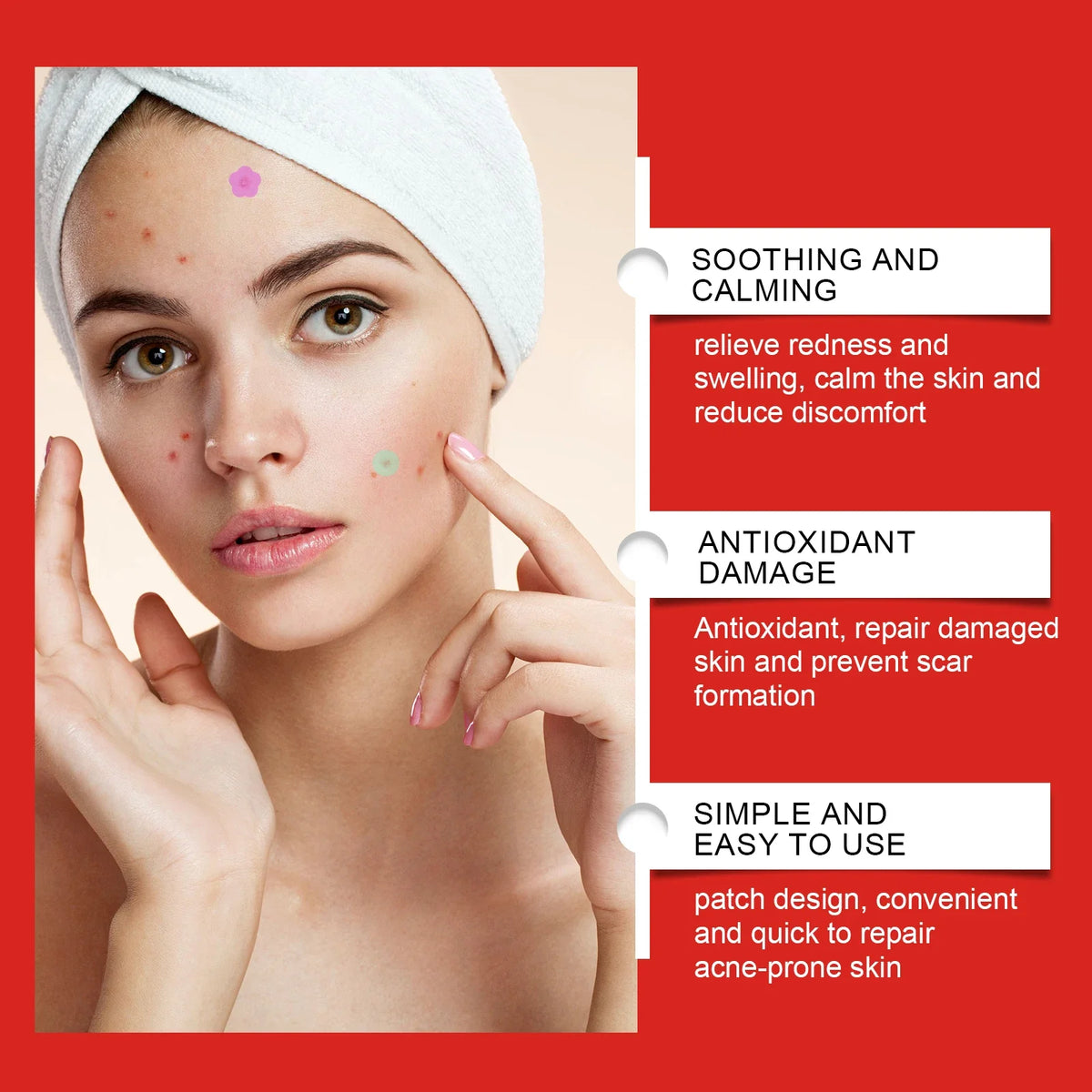 240Pcs Salicylic Acid Acne Pimple Patches Colorful Round/Heart/Flower/Star Shape Acne Removal Skin Care Stickers Covering Zits