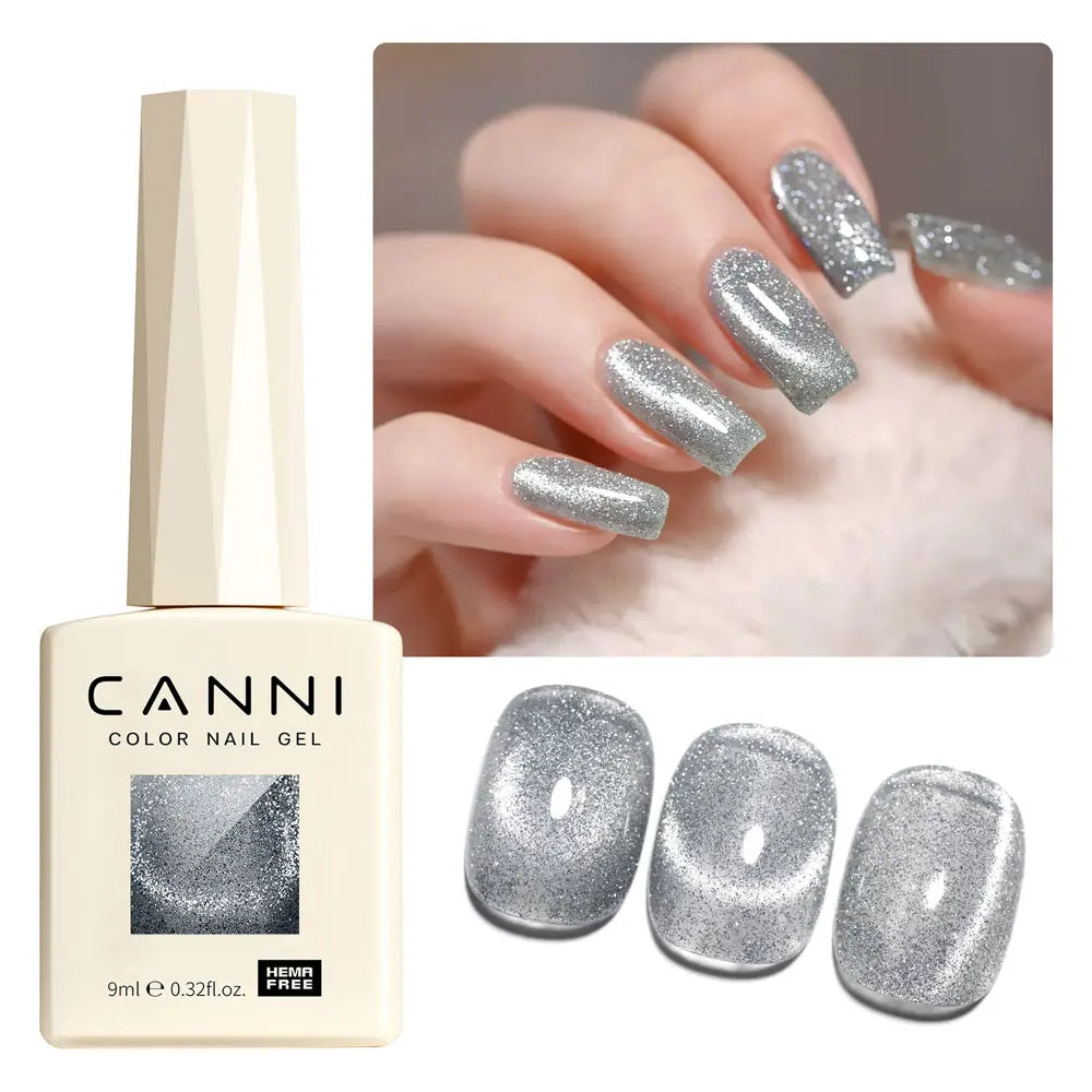 CANNI TPO/HEMA FREE Cat Eye Gel Nail Polish 9ml 48 Colors High Gloss UV-Removable Nail Art for Salon & DIY Manicure