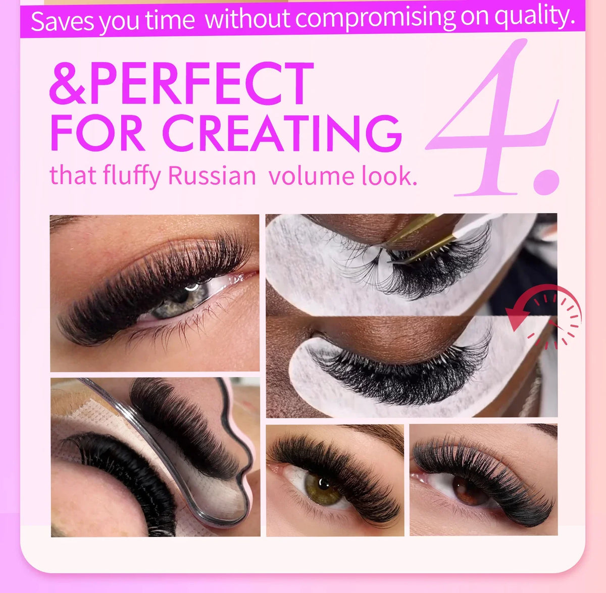 ABONNIE 500 Fans Loose Fan Lashes Extensions 6D-20D 8-18mm Pointy Base Premade Medium Stem Sharp Thin Russian Volume Eyelash