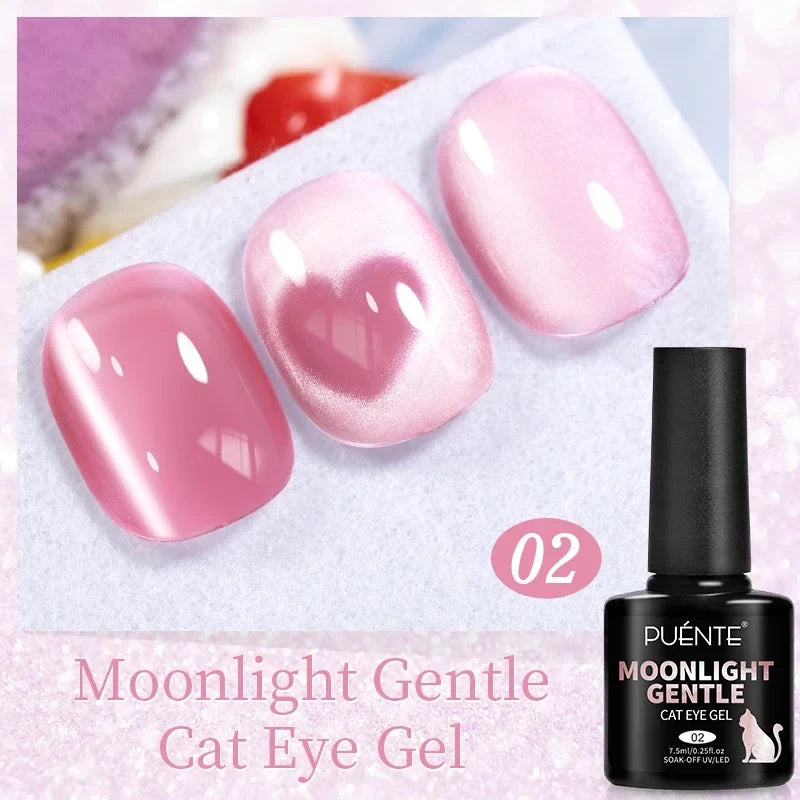 7.5ML Aurora Starlit Cat Eye Gel Nail Polish Rainbow Glitter Galaxy Cat Magnetic Nail Art Gel Soak Off UV Semi-Permanent Varnish