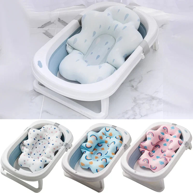 Baby Bath Support Pad Foldable Floating Seat Adjustable Newborn Bathing Cushion Infant Safety Net Hammock
