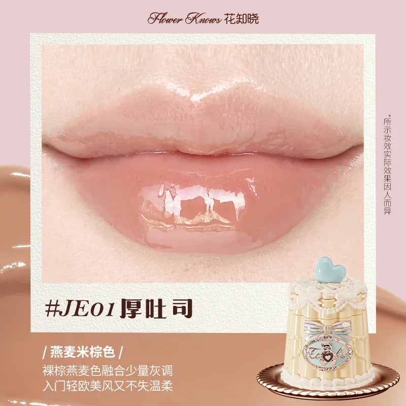 Flowerknows THE SWEETIE BEAR COLLECTION Coating Lip Jelly SOFT Lip gloss,Hydrating Gloss,Moisturizing Tint,Shine & Glow Finish