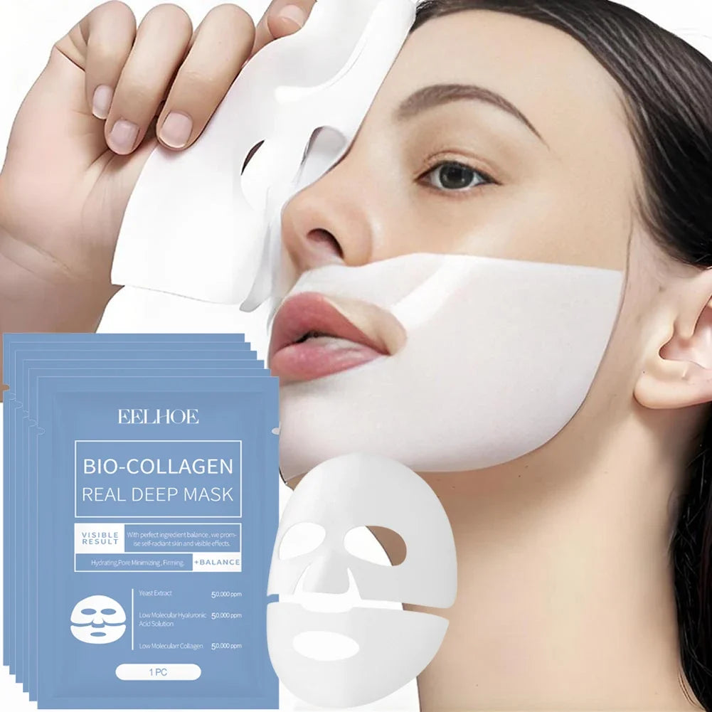 Bio Collagen Face Mask Lift Firm Skin Anti Aging Fade Face Fine Line Repair Barrier Shrink Pores Hydrating Brightening Face Skin