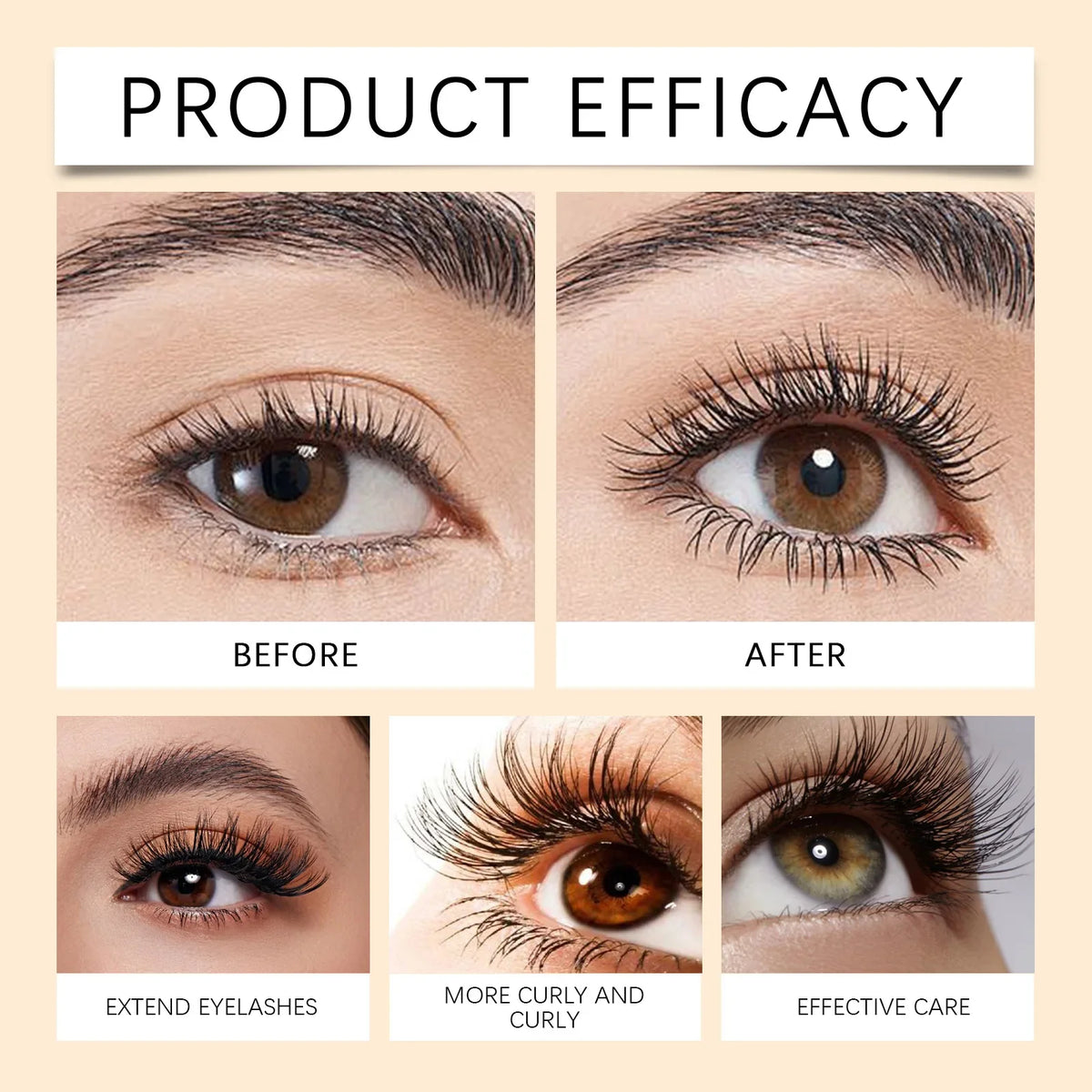 Eyelash Primer Waterproof Mascara Base 5ml Volumizing Lengthening Lash Booster Curling Sweatproof Smudge Proof Eye Makeup Shea
