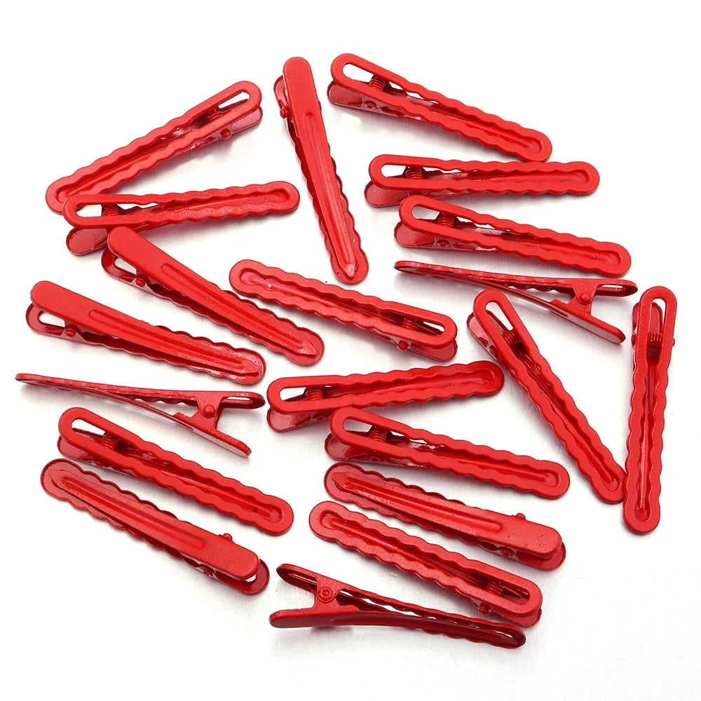 50pcs 6cm Candy Colored Hair Clips Women Girls Metal Hairpins Hollow Bangs Side Clip for Makeup Hair Styling Hairgrip Wholesale