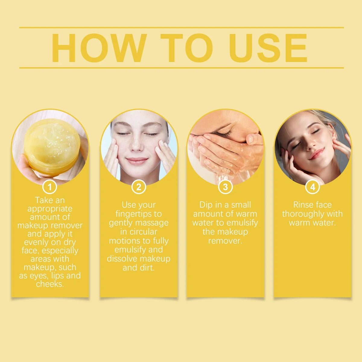 Ginger Lemon Makeup Remover Cleansing Facial Non-Tightening Gentle Makeup Face Eye Lip Makeup Remover Turmeric Cleansing Balm