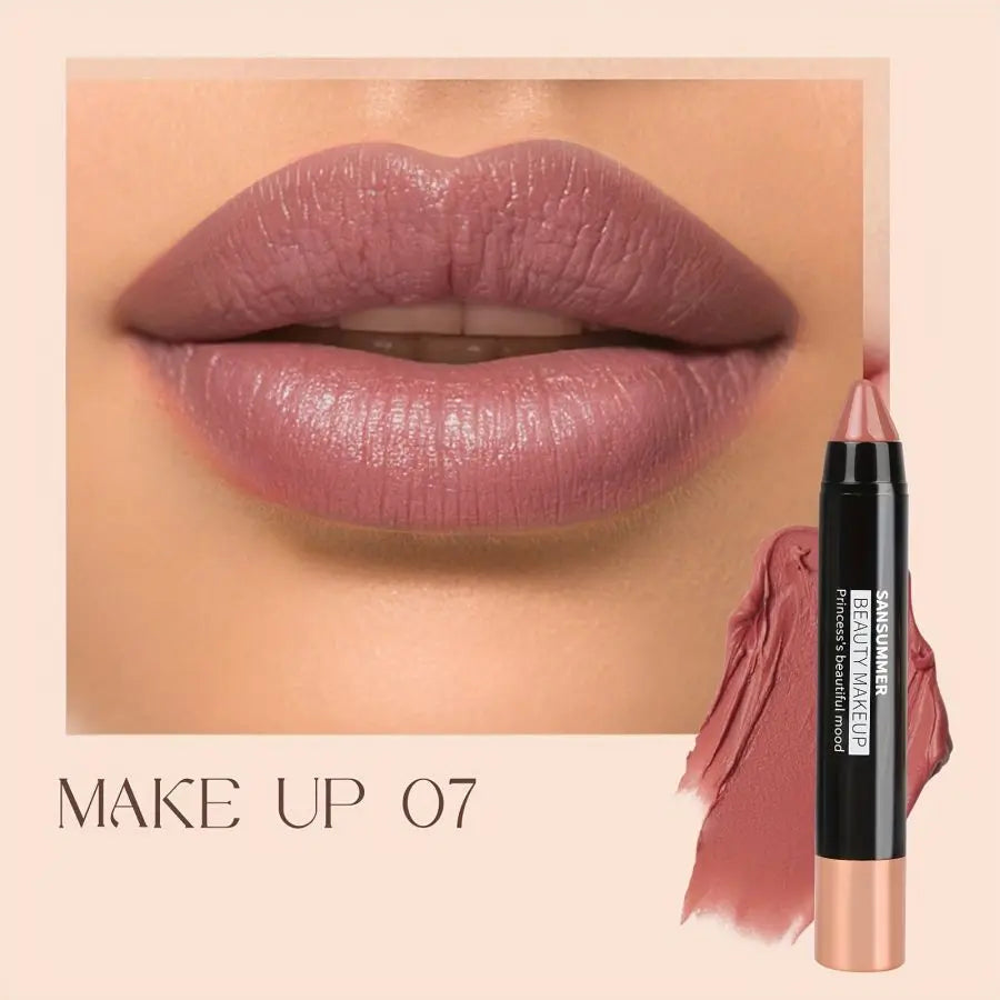 8-color matte moisturizing lipstick crayons are durable, waterproof, smooth, sun-proof, and full of effect, professional makeup.