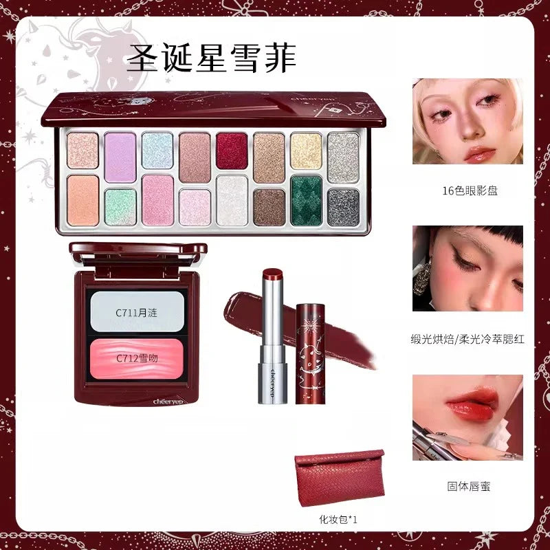 Chéeryep Makeup Set Shimmer 16 Color Eye Shadow Highlighter Blusher Solid Lip Gloss Full Makeup Kit Completo De Maquiagem