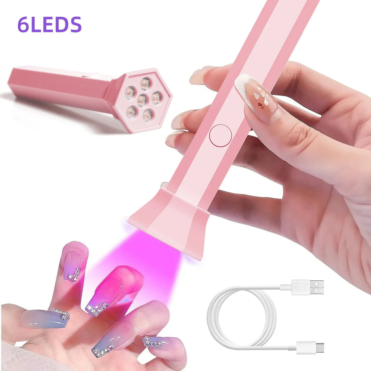 Handheld UV Light for Gel Nails Mini UV Light for Gel Nails Cordless Rechargeable Mini Nail Lamp for Fast Curing Ge