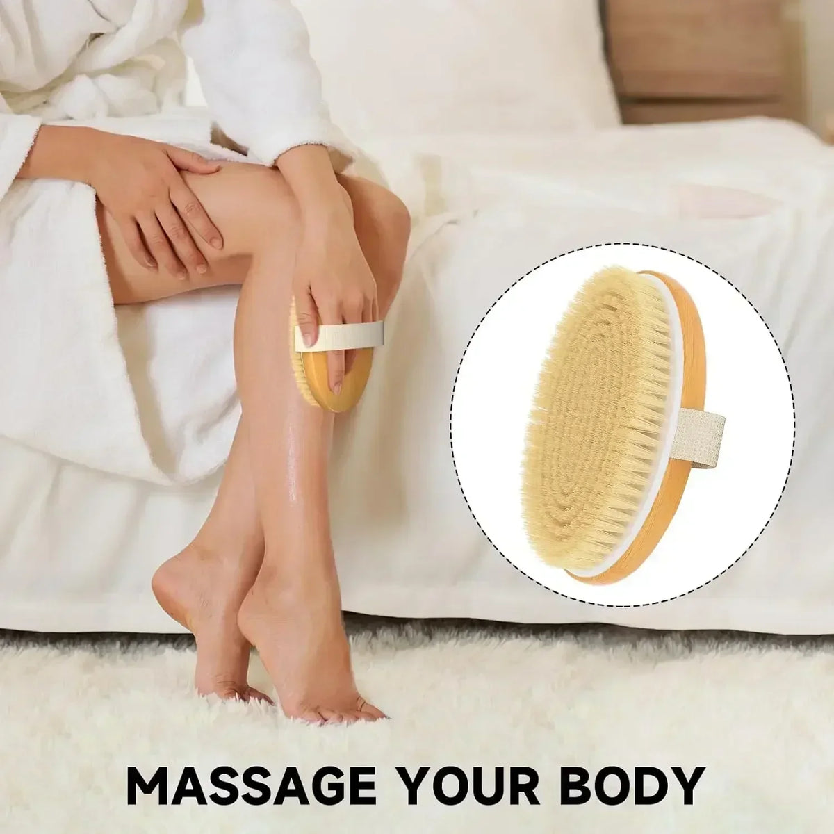 Dry Body Brushes, Exfoliating Body Scrubbers, Natural Bristles for Dry Skin, Improve Circulation, Stop Ingrown Hairs