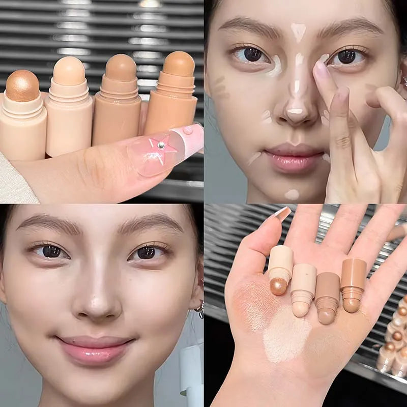 4-in-1 Multi-Color Contouring Stick Nose Shadow Contour Silky Matte Cream Easy Application for Facial Brightening Product