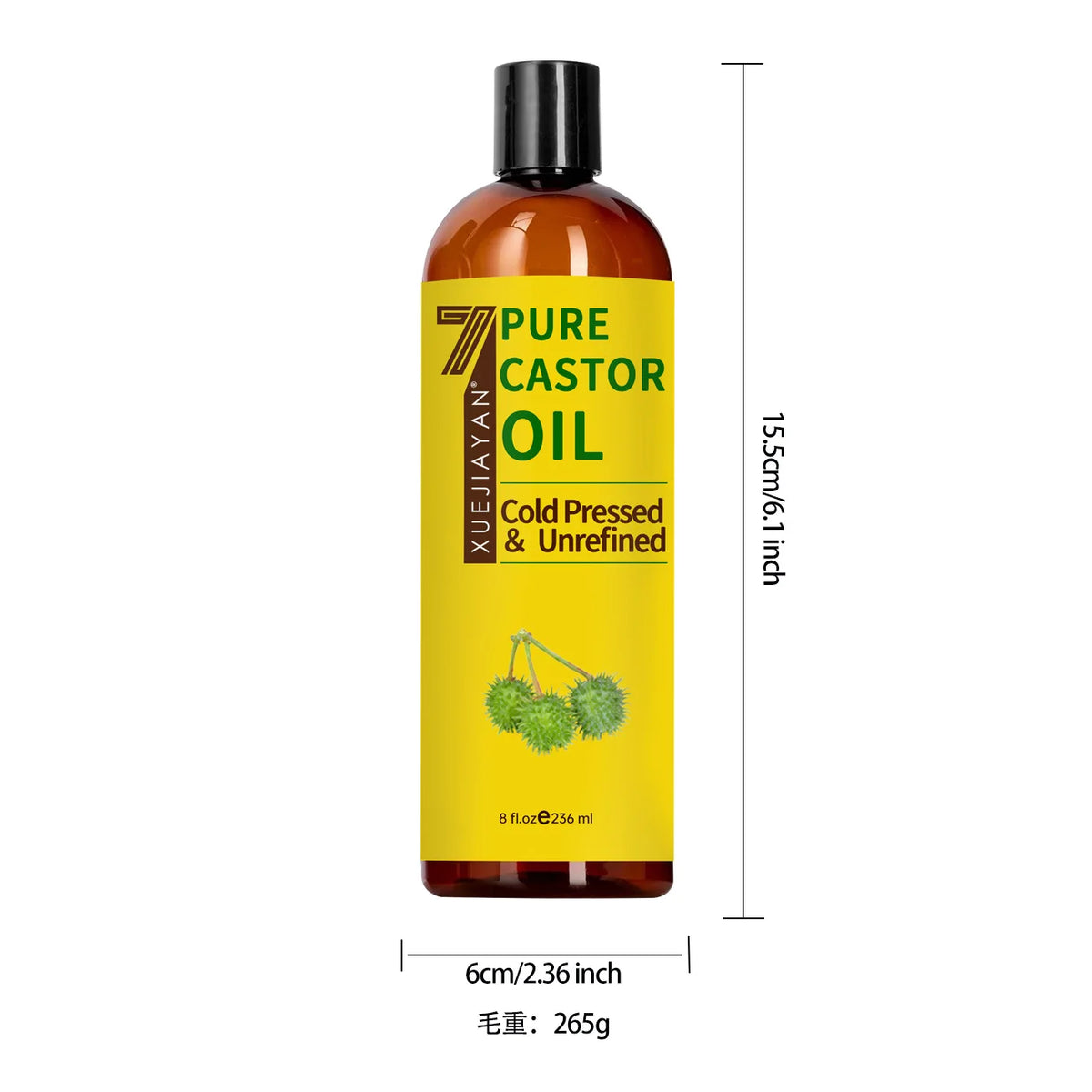 100% Pure And Castor Oil For  Eyelashes Hair Growth, And Eyebrows - Carrier Oil For Essential Oils, Aromatherapy And Massage