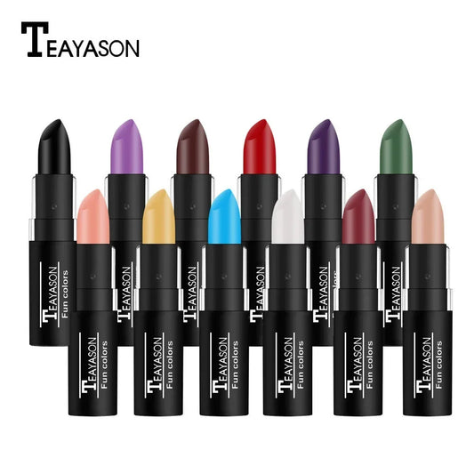 Green Purple Lipstick Christmas Halloween Party Lip Makeup Hot Sale Waterproof Velvet Matte Black White Lipstick Lasting Pigment