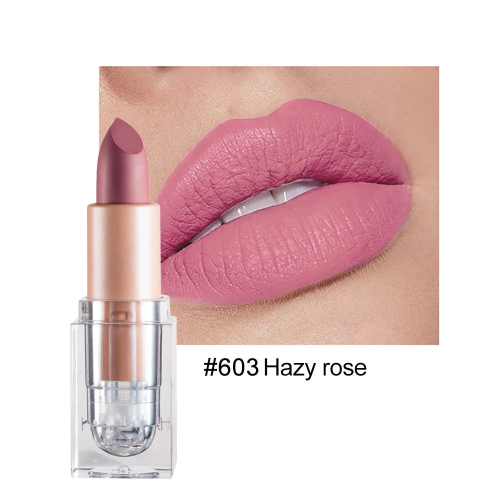 HANDAIYAN Matte Nude Lipstick Velvet Finish Long Lasting Waterproof Korean Beauty Cosmetic Makeup Gift for Women