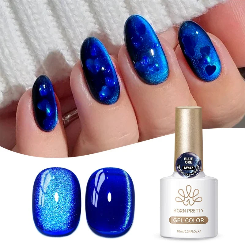 BORN PRETTY Gold Pink Cat Magnetic Gel Polish 10ml Water Light Spaking Glitter  Soak Off UV Semi Permanent Varnish Manicure