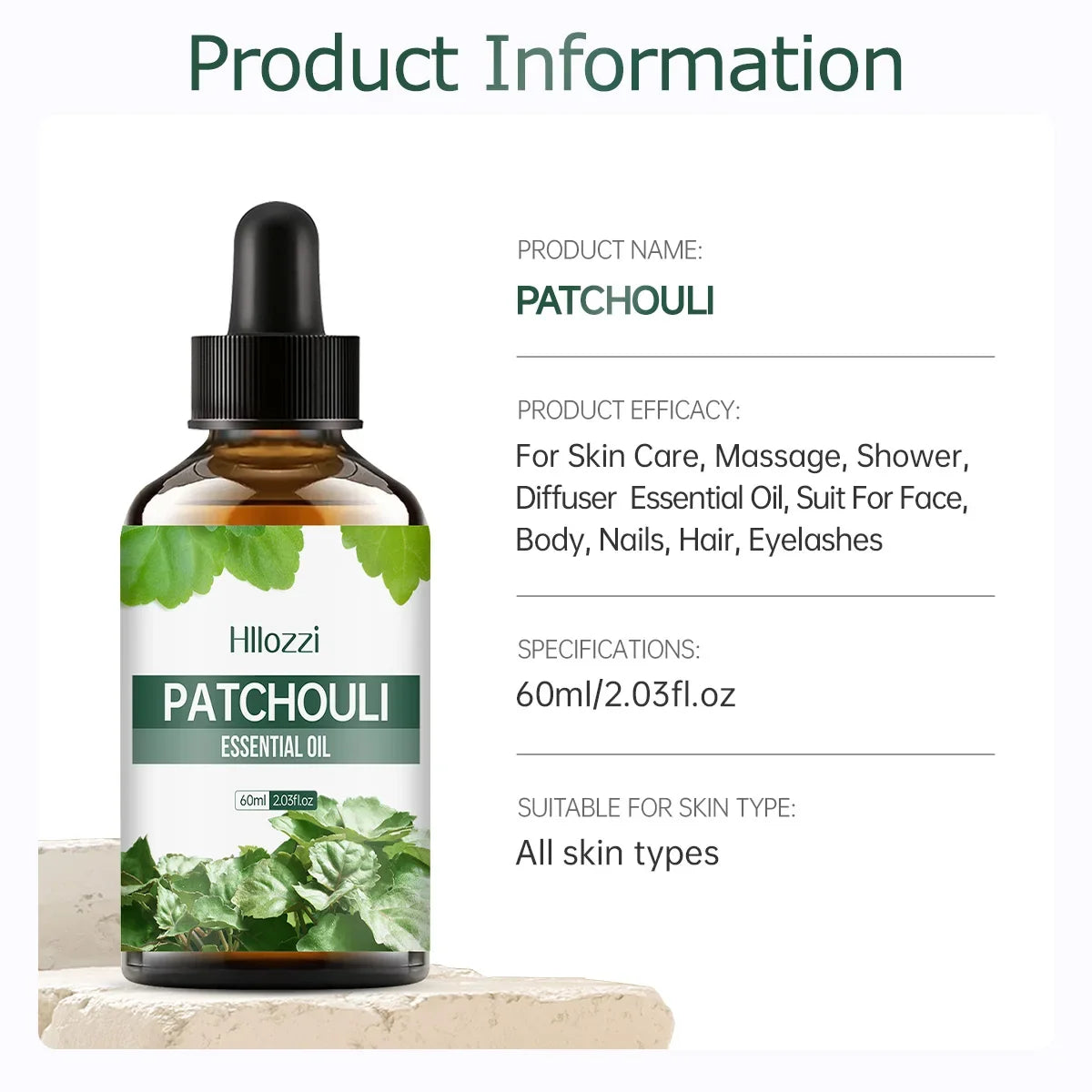 100ml/60ml/30ml Patchouli Essential Oil Hydrating Moisturizing Skin Care Skin Care Body Care Fragrance Perfume Essential Oil
