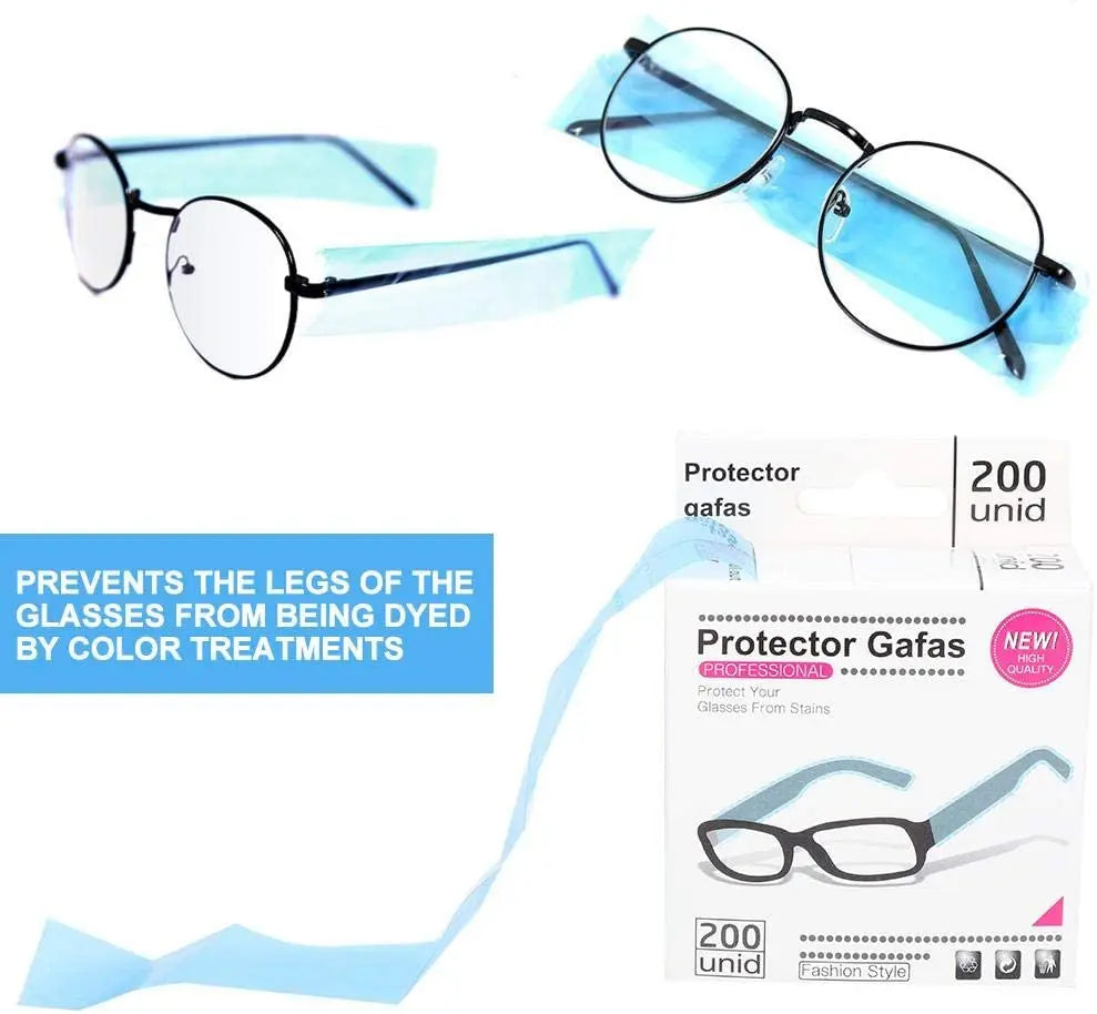 200ps/Box Disposable Glasses Leg Sleeves Cover Hairdressing DIY Barber Hair Coloring Styling Eyeglasses Protector Accessory Tool