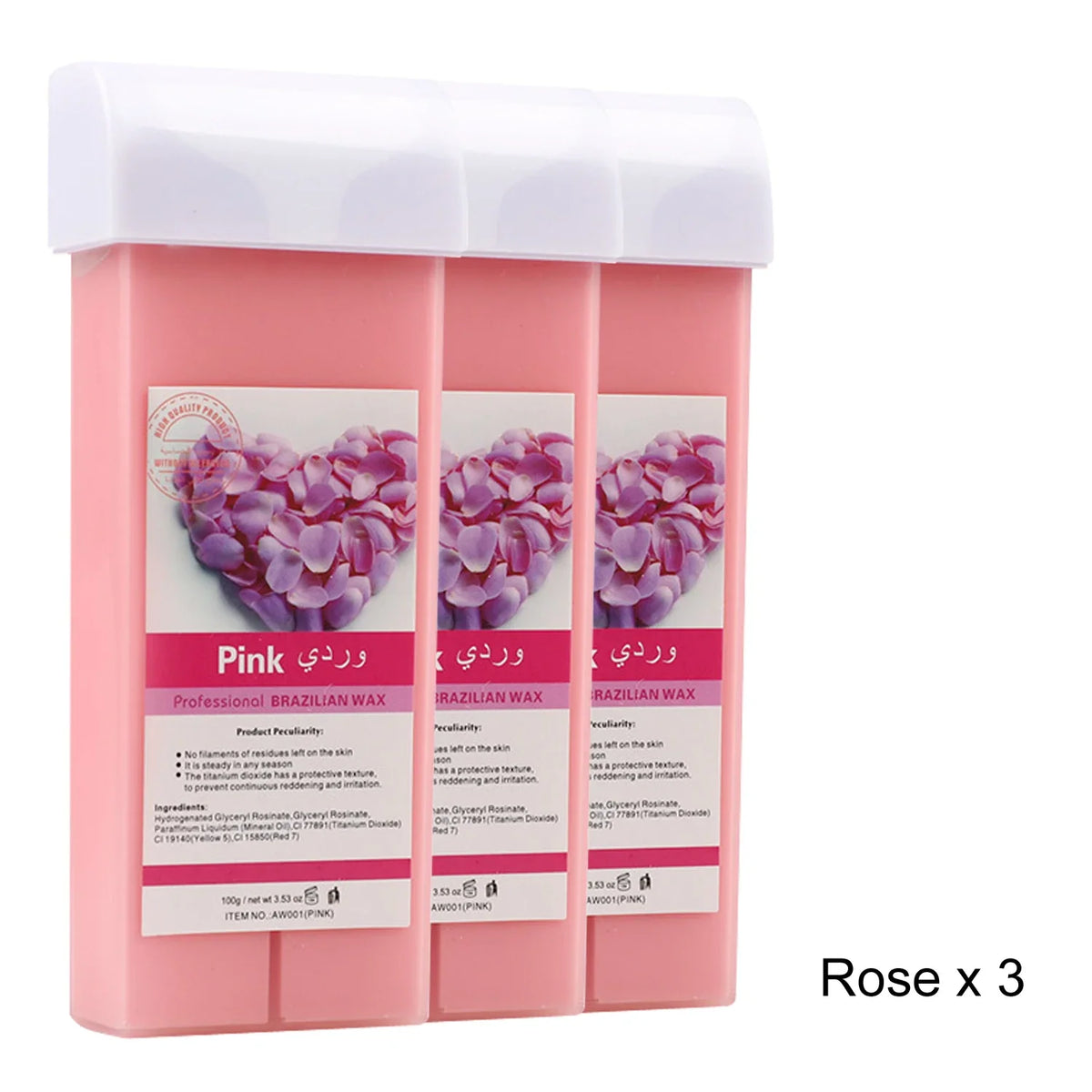 Epilatory Waxing Kit - Rose painless bikini wax Roll-On Wax Includes Heater Machine Refillable Wax And 100PCS Waxing Papers