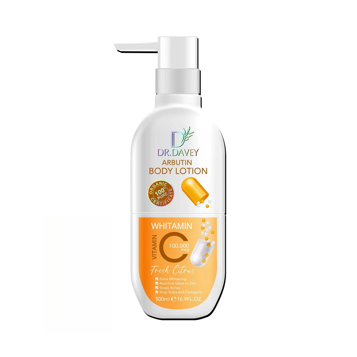 DR.DAVEY Arbutin Body Lotion 500ml Large-capacity Body Lotion with Lasting Fragrance, Refreshing and Moisturizing, Non Greasy
