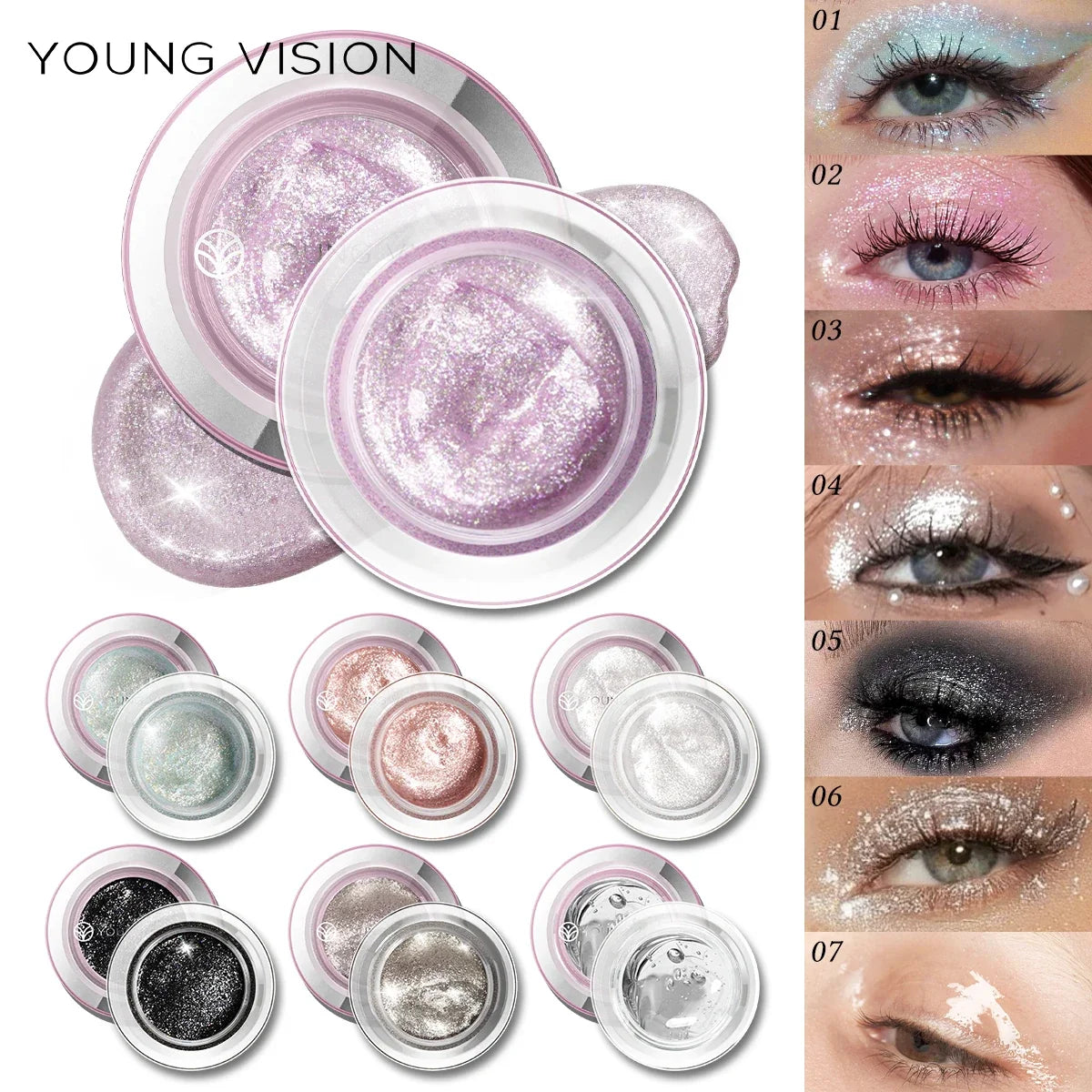 7 Color Liquid Eyeshadow Waterproof, non-sticky  rmt Highlighter & smoky eyeshadow with vivid color payoff Cosmetics