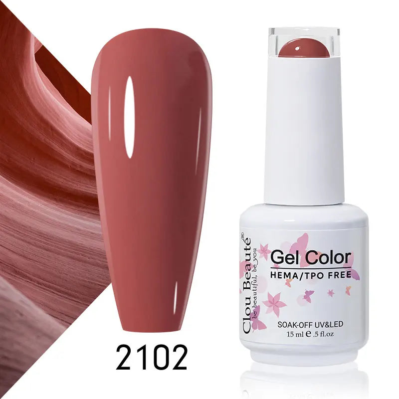 Clou Beaute Coffee Colors Nail Gel Polish HEMA/TPO FREE Soak off UV/LED 15ml Vernis Semi Permanent Nail Varnish 15ml Base Top