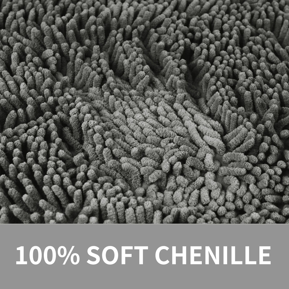 Chenille Bath Mat Non-Slip Super Absorbent Bathroom Mat Soft Fluffy Bath Rugs for Bathroom Machine Washable Bathroom Floor Mats