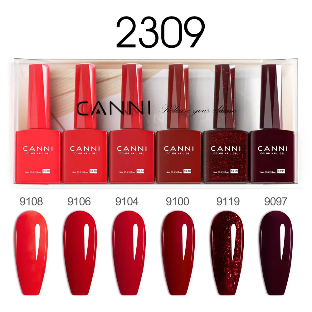 9ml CANNI CC8 HEMA FREE Nail Gel Polish Kit Nail Manicure Full Coverage Solid Color Summer Nails Soak off UV LED Nail Gel Set