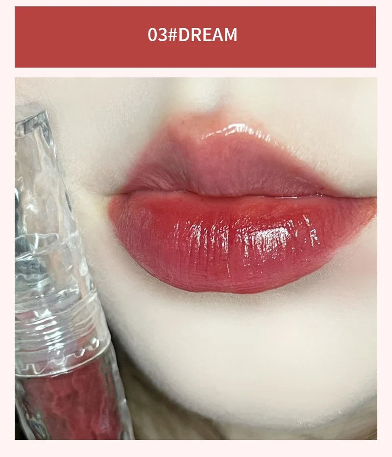 HERORANGEHR292 Glacier Rock Mirror Water Glazed Lip Glaze Moisturizes and Moisturizes, Forming a Film That Is Not Easy to Fade