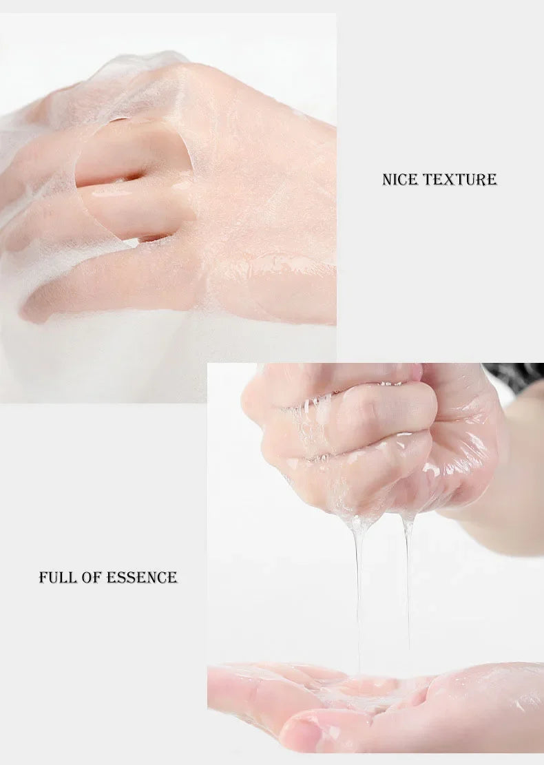 IMAGES 10pcs Hyaluronic Acid Niacinamide Facial Mask Moisturizing Shrinking Pores Face Sheet Mask Anti Wrinkle Beauty Skin Care