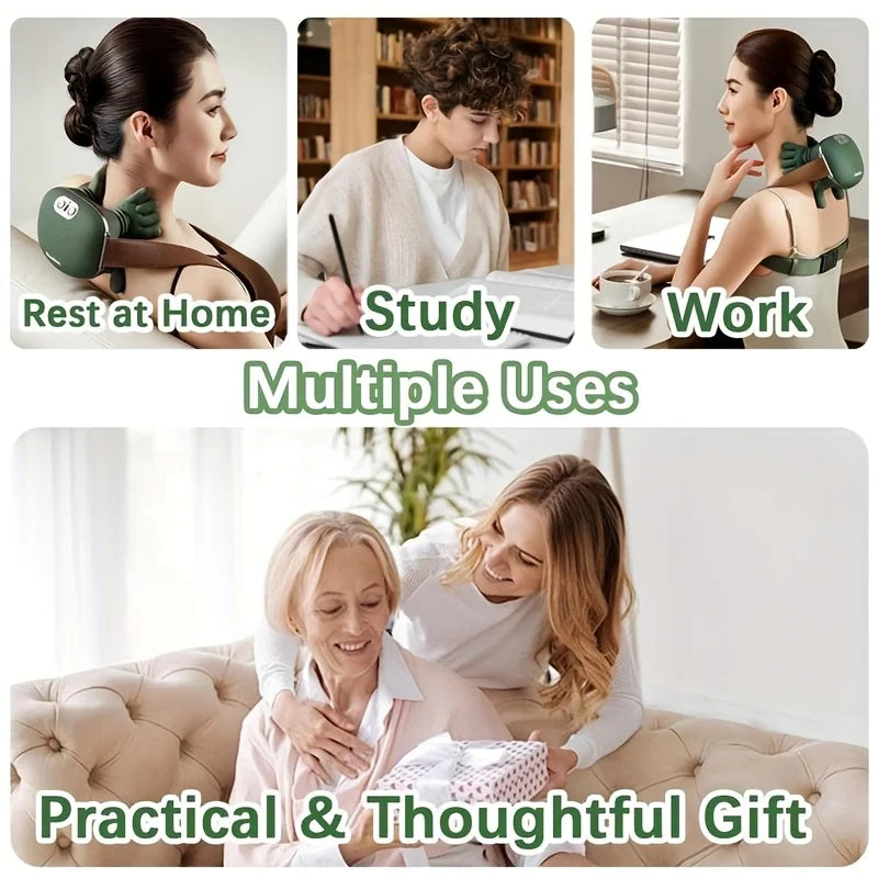 Bionic Neck Shoulder Massager N7 Kneading Massager Shawl 3-Level Modes Neck Cervical Waist Leg Body Muscles Massage Pillow