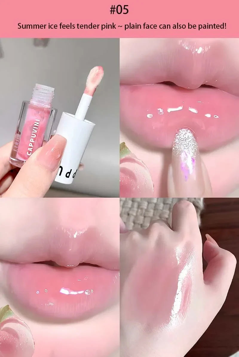Clear Grey Purple Lip Gloss Temperature Changing Waterlight Mirror Lip Glaze Crystal Tint Plumper Moisturizing Lip Oil Makeup