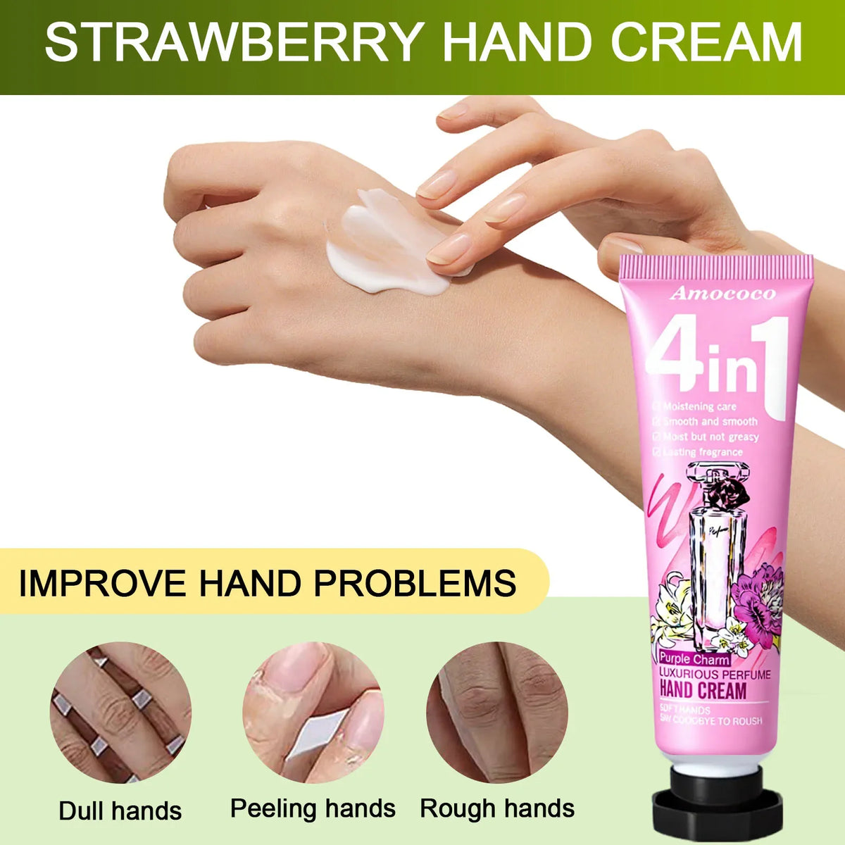Amococo  2 Pack 4In1 Luxury Perfume Hand Cream Set Moisturizing Hand Lotion Gift Box for Women Travel Size Hand Care Kit