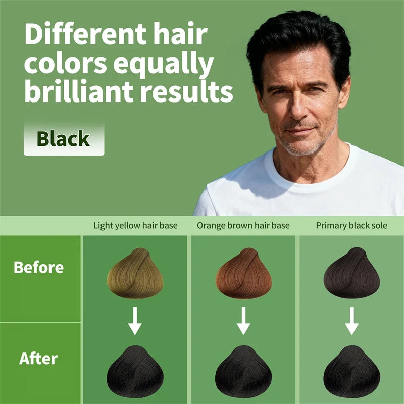 Black Hair Coloring Cream With Comb 50ml Hair Dye Shampoo Pure Plant-Based Instant Men Beard Dye Cream Covers Natural Gray Hair