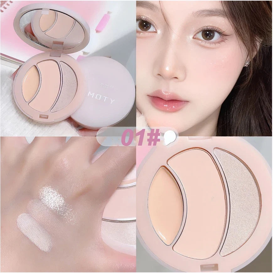 3D Matte&Shimmer Highlighter Powder Cream Water Light Pearl High Gloss Brighter Contouring Face Shading Concealer Makeup Palette
