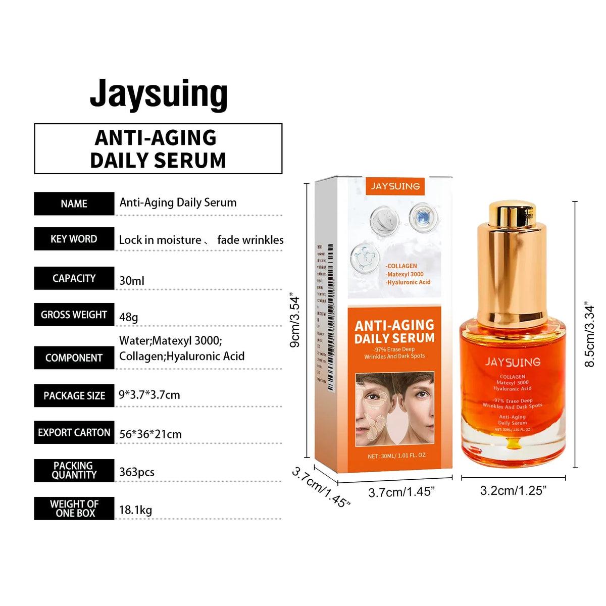Collagen Firming Face Serum W-rinkles Removal Firming Lifting Anti A-ging Fade Fine Lines Essence Brighten Moisturizing Serum