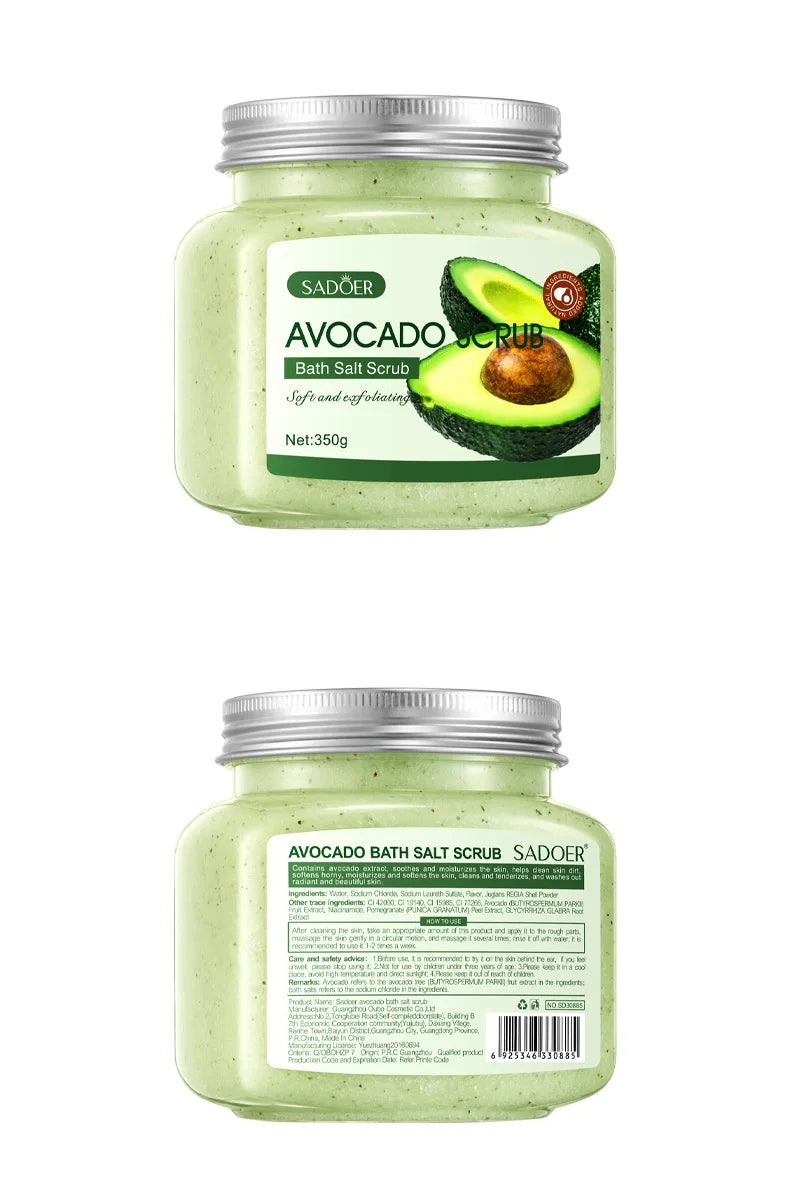 Body Scrub Face Collagen Body Wash SADOER Exfoliating Fruit Bath Salt Scrub Moisturizing Gentle Smooth Skin Refresh Cleaning Hot