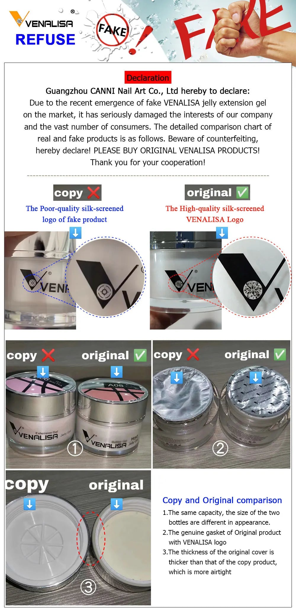 50ml TPO Free Jelly Nail Extension Gel Nail Builder French Nail Gum Venalisa Clear Natural Color Soak Off UV Construction Gel