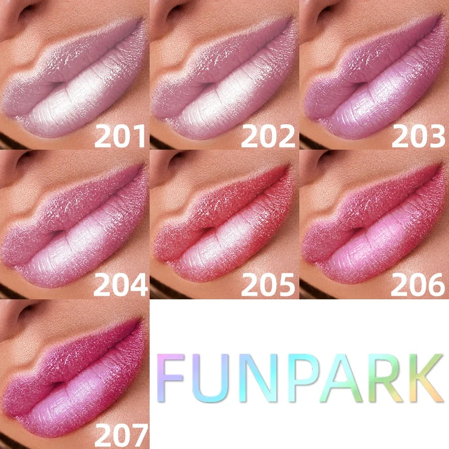 7 Colors Pearlescent Pink Metallic Glitter Velvet Lipstick Waterproof Long Lasting Korean Makeup Gift Matte Shimmer Lip Tint